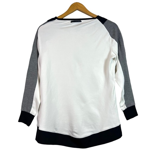 Kith Women’s White Black and Gray Colorblock Square Neck Sweatshirt Size S - Picture 5 of 10